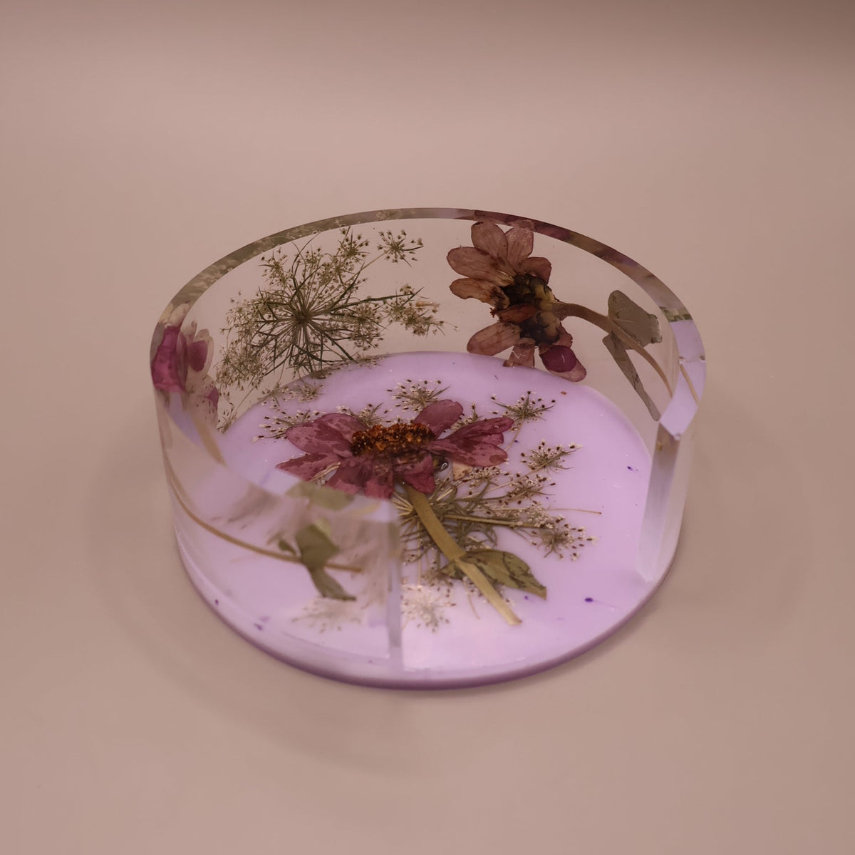 Coaster Set with Real Flowers