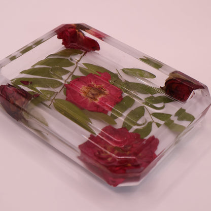 Soap Dish with Real Red Roses