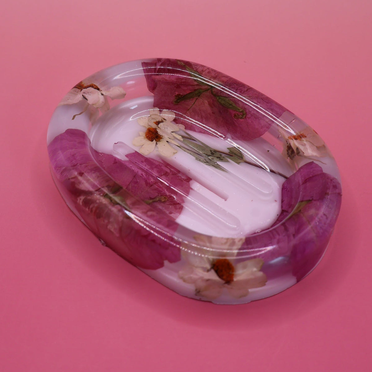 Handame Soap Dish with Real Flowers