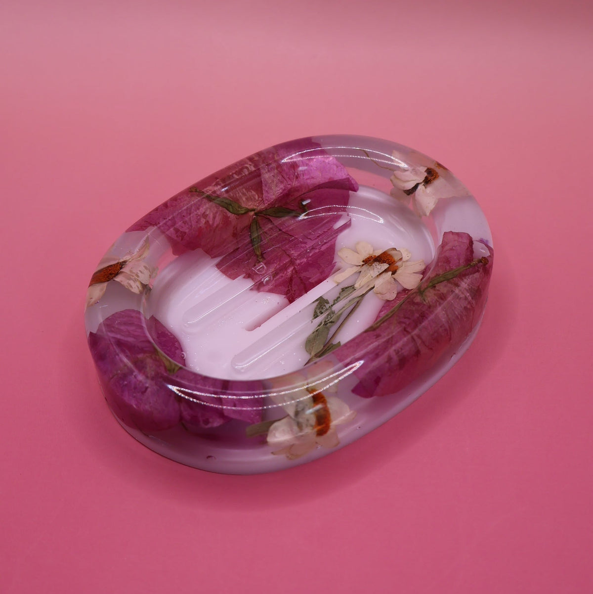 Handame Soap Dish with Real Flowers