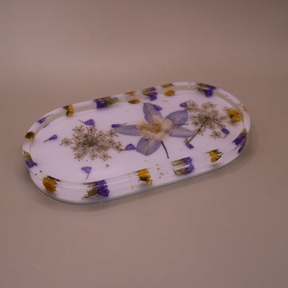 Handmade Tray with Real Flowers