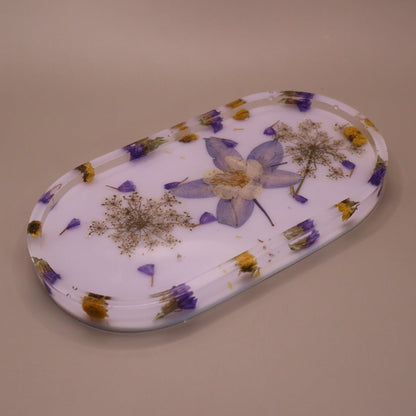 Handmade Tray with Real Flowers
