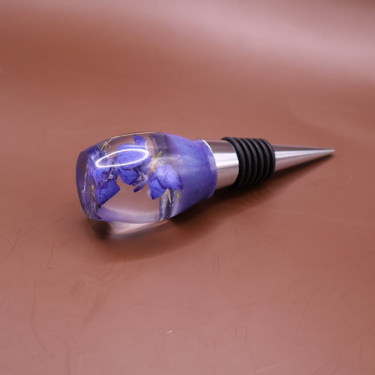 Handmade Purple Floral Wine Stopper
