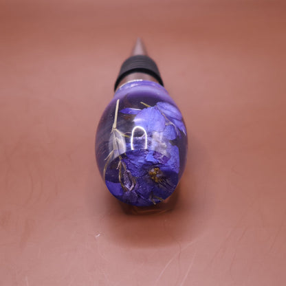 Handmade Purple Floral Wine Stopper