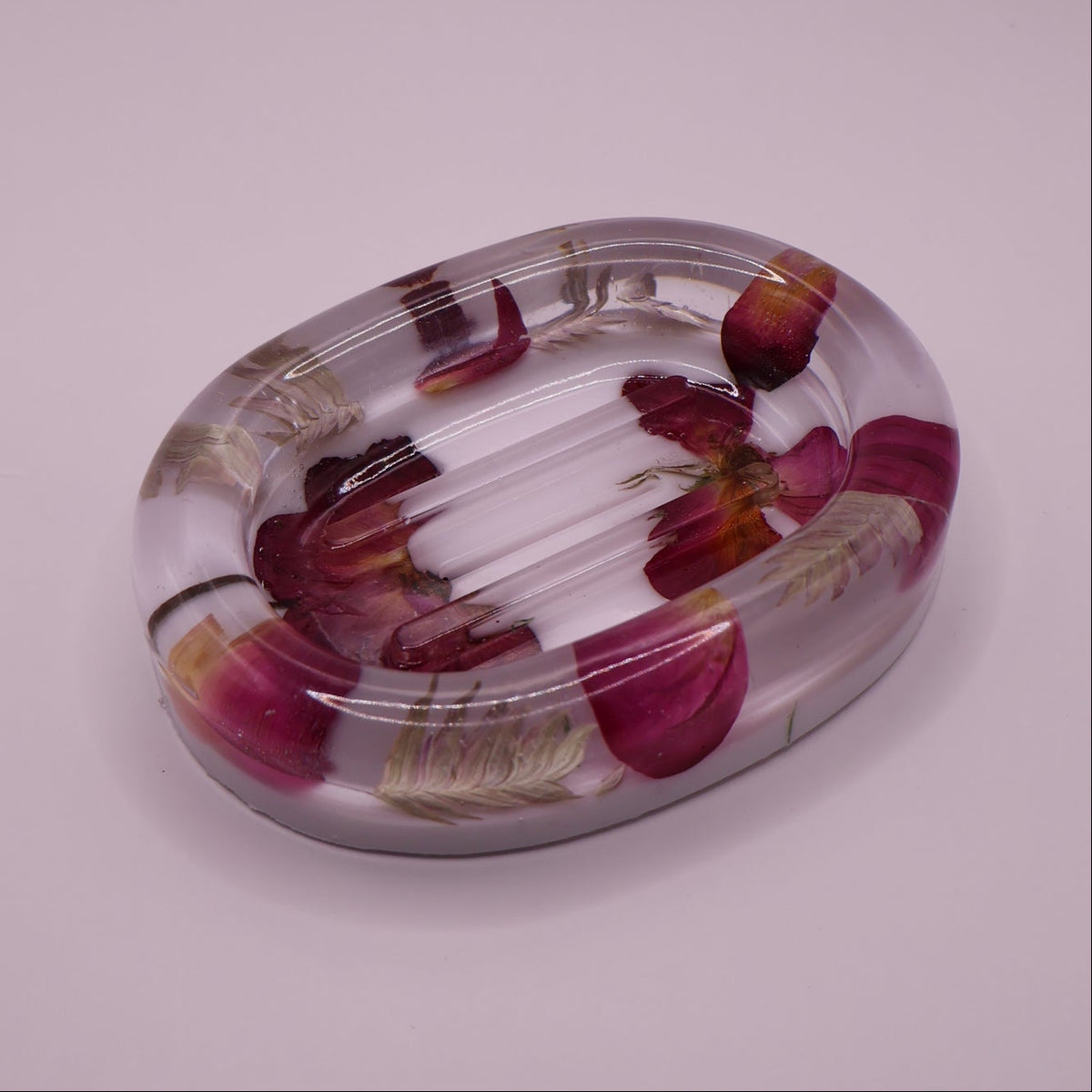 Soap Dish with Real Red Roses