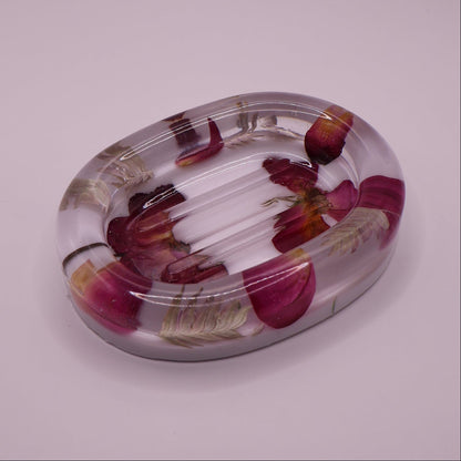 Soap Dish with Real Red Roses