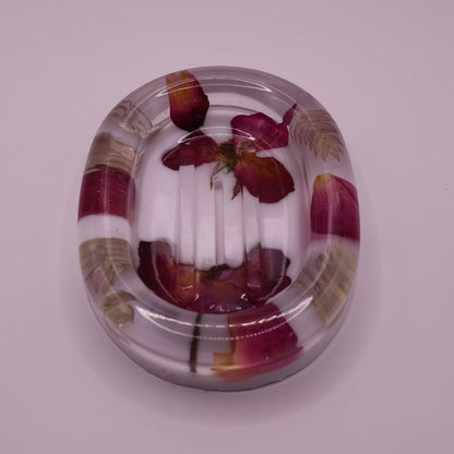 Soap Dish with Real Red Roses