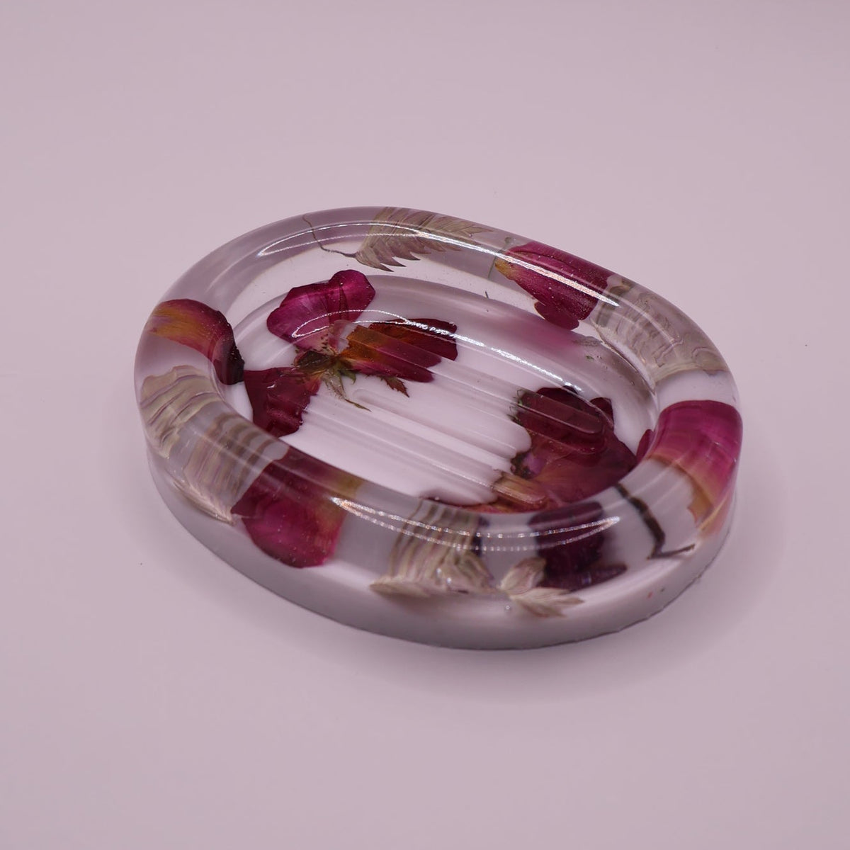 Soap Dish with Real Red Roses