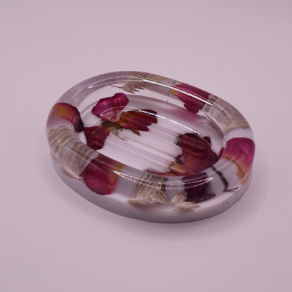Soap Dish with Real Red Roses