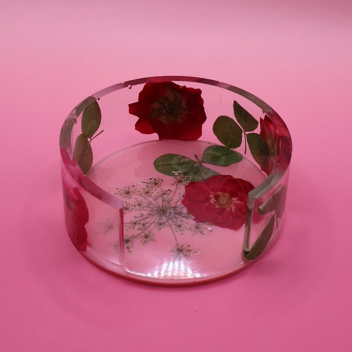 Handmade Coaster with Flowers Reals